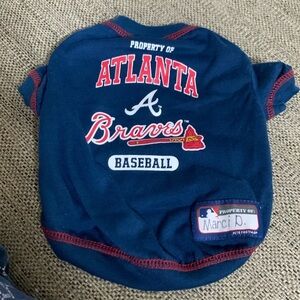 Atlanta Braves Baseball jersey shirt for dog size small Worn once